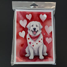 Load image into Gallery viewer, Great Pyrenees My Valentine Greeting Cards - Blank Note Cards – 8-Pack of Artist-Designed Cards with Envelopes