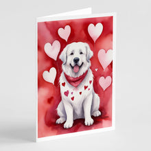 Load image into Gallery viewer, Great Pyrenees My Valentine Greeting Cards - Blank Note Cards – 8-Pack of Artist-Designed Cards with Envelopes
