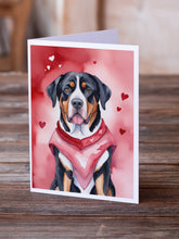 Load image into Gallery viewer, Greater Swiss Mountain Dog My Valentine Greeting Cards - Blank Note Cards – 8-Pack of Artist-Designed Cards with Envelopes