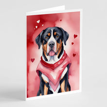 Load image into Gallery viewer, Greater Swiss Mountain Dog My Valentine Greeting Cards - Blank Note Cards – 8-Pack of Artist-Designed Cards with Envelopes