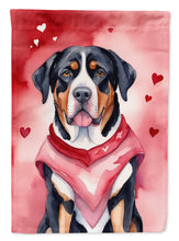 Load image into Gallery viewer, Greater Swiss Mountain Dog Valentine’s Day Garden Flag – Dog-Themed Heart Yard Decor