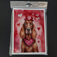 Load image into Gallery viewer, Irish Setter My Valentine Greeting Cards - Blank Note Cards – 8-Pack of Artist-Designed Cards with Envelopes