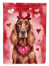Load image into Gallery viewer, Irish Setter Valentine’s Day Garden Flag – Dog-Themed Heart Yard Decor