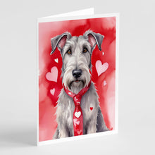 Load image into Gallery viewer, Irish Wolfhound My Valentine Greeting Cards - Blank Note Cards – 8-Pack of Artist-Designed Cards with Envelopes