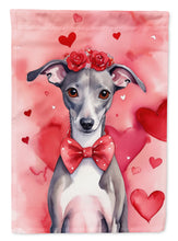Load image into Gallery viewer, Italian Greyhound Valentine’s Day Garden Flag – Dog-Themed Heart Yard Decor