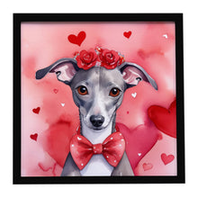 Load image into Gallery viewer, Italian Greyhound My Valentine Framed Metal Print