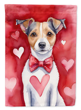 Load image into Gallery viewer, Jack Russell Terrier Valentine’s Day Garden Flag – Dog-Themed Heart Yard Decor