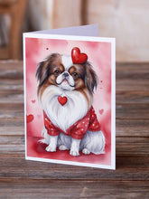 Load image into Gallery viewer, Japanese Chin My Valentine Greeting Cards - Blank Note Cards – 8-Pack of Artist-Designed Cards with Envelopes