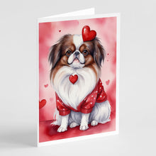 Load image into Gallery viewer, Japanese Chin My Valentine Greeting Cards - Blank Note Cards – 8-Pack of Artist-Designed Cards with Envelopes