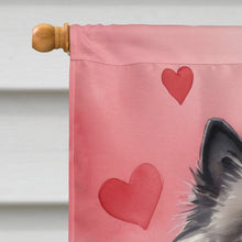 Load image into Gallery viewer, Keeshond My Valentine House Flag