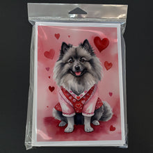 Load image into Gallery viewer, Keeshond My Valentine Greeting Cards - Blank Note Cards – 8-Pack of Artist-Designed Cards with Envelopes