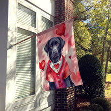 Load image into Gallery viewer, Black Labrador Retriever My Valentine House Flag