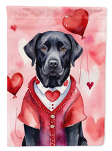 Load image into Gallery viewer, Black Labrador Retriever My Valentine House Flag