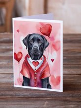Load image into Gallery viewer, Black Labrador Retriever My Valentine Greeting Cards - Blank Note Cards – 8-Pack of Artist-Designed Cards with Envelopes