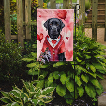 Load image into Gallery viewer, Black Labrador Retriever Valentine’s Day Garden Flag – Dog-Themed Heart Yard Decor