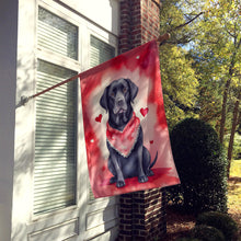 Load image into Gallery viewer, Black Labrador Retriever My Valentine House Flag