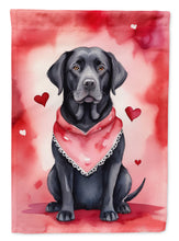 Load image into Gallery viewer, Black Labrador Retriever My Valentine House Flag