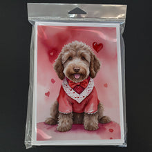 Load image into Gallery viewer, Labradoodle My Valentine Greeting Cards - Blank Note Cards – 8-Pack of Artist-Designed Cards with Envelopes