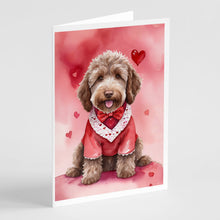 Load image into Gallery viewer, Labradoodle My Valentine Greeting Cards - Blank Note Cards – 8-Pack of Artist-Designed Cards with Envelopes