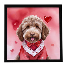 Load image into Gallery viewer, Labradoodle My Valentine Framed Metal Print
