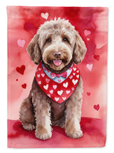 Load image into Gallery viewer, Labradoodle My Valentine House Flag