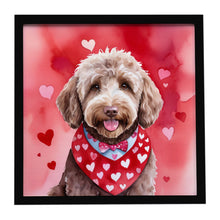 Load image into Gallery viewer, Labradoodle My Valentine Framed Metal Print