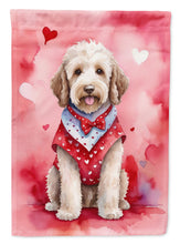 Load image into Gallery viewer, Labradoodle My Valentine House Flag