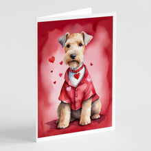 Load image into Gallery viewer, Lakeland Terrier My Valentine Greeting Cards - Blank Note Cards – 8-Pack of Artist-Designed Cards with Envelopes