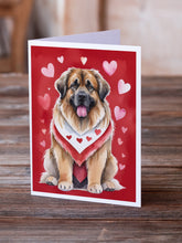 Load image into Gallery viewer, Leonberger My Valentine Greeting Cards - Blank Note Cards – 8-Pack of Artist-Designed Cards with Envelopes