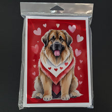 Load image into Gallery viewer, Leonberger My Valentine Greeting Cards - Blank Note Cards – 8-Pack of Artist-Designed Cards with Envelopes