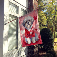 Load image into Gallery viewer, Lhasa Apso My Valentine House Flag