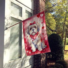 Load image into Gallery viewer, Lhasa Apso My Valentine House Flag