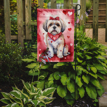 Load image into Gallery viewer, Lhasa Apso Valentine’s Day Garden Flag – Dog-Themed Heart Yard Decor
