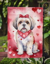 Load image into Gallery viewer, Lhasa Apso Valentine’s Day Garden Flag – Dog-Themed Heart Yard Decor