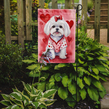 Load image into Gallery viewer, Maltese Valentine’s Day Garden Flag – Dog-Themed Heart Yard Decor