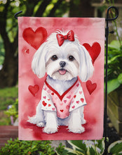 Load image into Gallery viewer, Maltese Valentine’s Day Garden Flag – Dog-Themed Heart Yard Decor
