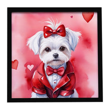 Load image into Gallery viewer, Maltese My Valentine Framed Metal Print