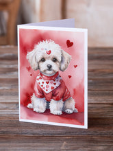 Load image into Gallery viewer, Maltipoo My Valentine Greeting Cards - Blank Note Cards – 8-Pack of Artist-Designed Cards with Envelopes