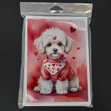 Load image into Gallery viewer, Maltipoo My Valentine Greeting Cards - Blank Note Cards – 8-Pack of Artist-Designed Cards with Envelopes