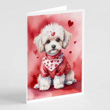 Load image into Gallery viewer, Maltipoo My Valentine Greeting Cards - Blank Note Cards – 8-Pack of Artist-Designed Cards with Envelopes