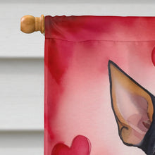 Load image into Gallery viewer, Manchester Terrier My Valentine House Flag