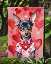 Load image into Gallery viewer, Miniature Pinscher Valentine’s Day Garden Flag – Dog-Themed Heart Yard Decor