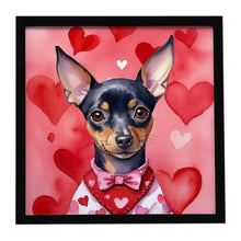 Load image into Gallery viewer, Miniature Pinscher My Valentine Framed Metal Print