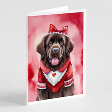 Load image into Gallery viewer, Newfoundland My Valentine Greeting Cards - Blank Note Cards – 8-Pack of Artist-Designed Cards with Envelopes