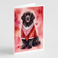 Load image into Gallery viewer, Newfoundland My Valentine Greeting Cards - Blank Note Cards – 8-Pack of Artist-Designed Cards with Envelopes