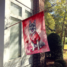 Load image into Gallery viewer, Norwegian Elkhound My Valentine House Flag