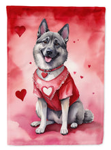 Load image into Gallery viewer, Norwegian Elkhound My Valentine House Flag