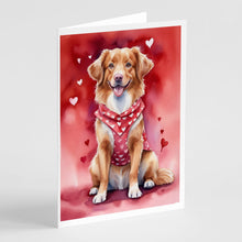 Load image into Gallery viewer, Nova Scotia Duck Tolling Retriever My Valentine Greeting Cards - Blank Note Cards – 8-Pack of Artist-Designed Cards with Envelopes