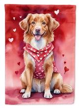 Load image into Gallery viewer, Nova Scotia Duck Tolling Retriever Valentine’s Day Garden Flag – Dog-Themed Heart Yard Decor