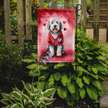 Load image into Gallery viewer, Old English Sheepdog Valentine’s Day Garden Flag – Dog-Themed Heart Yard Decor